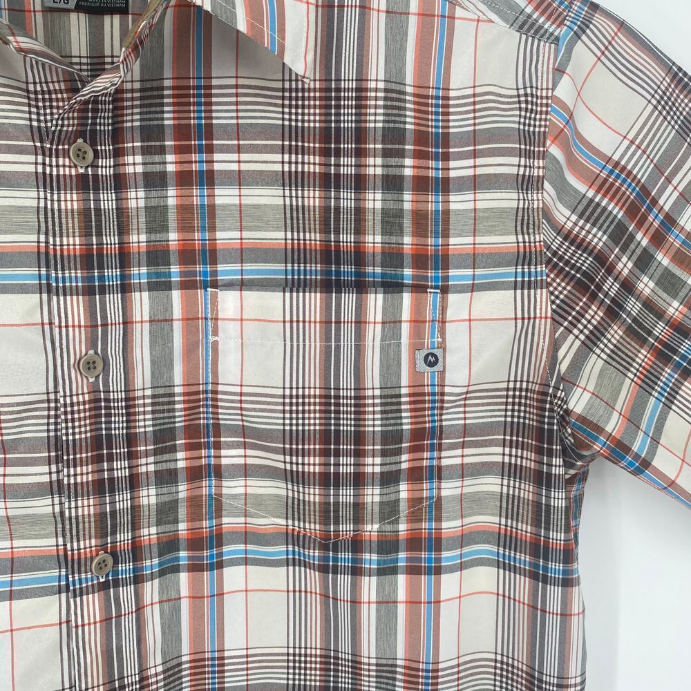 Marmot Shirt Large Short Sleeve Button Up Mens Lightweight Outdoors 100% Poly - Picture 3 of 9